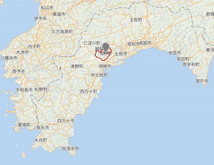 高知県高岡郡佐川町の位置